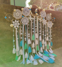 Load image into Gallery viewer, Blue Bauble Cluster Lace Dreamcatcher
