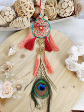 Load image into Gallery viewer, Coral Peacock Car Hanging  Dreamcatcher
