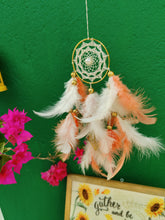 Load image into Gallery viewer, White &amp; Peach Car Hanging Dreamcatcher
