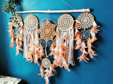 Load image into Gallery viewer, Peach Boho Cluster Dreamcatcher
