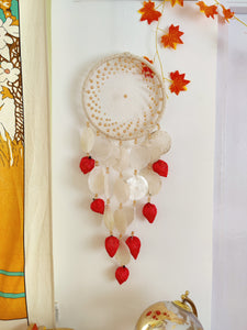 Boheme Red Lotus Capiz Shell Dreamcatcher