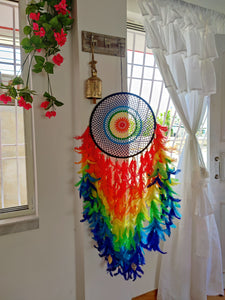 Rainbow Heaven Crochet Dreamcatcher