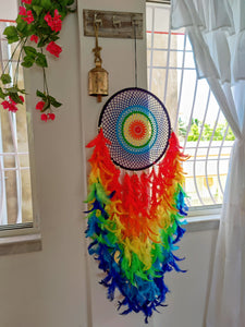 Rainbow Heaven Crochet Dreamcatcher
