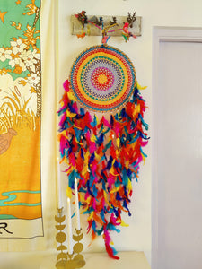 Rainbow Multi Crochet Dreamcatcher