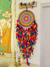 Load image into Gallery viewer, Rainbow Multi Crochet Dreamcatcher
