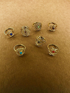 Chakra Gemstone Brass Rings