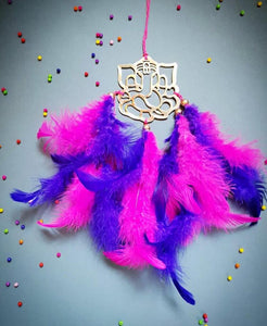 Pink And Blue Ganesh Jee Car Hanging Dreamcatcher