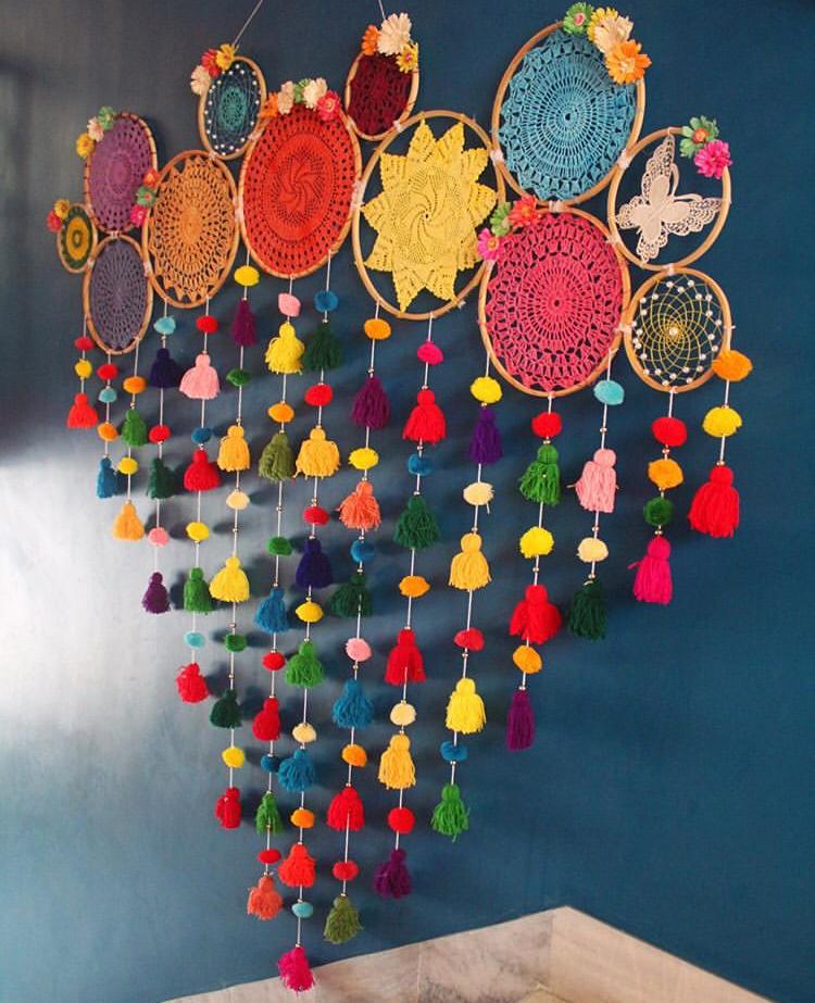 Multi-Color Crochets Giant Cluster Dreamcatcher