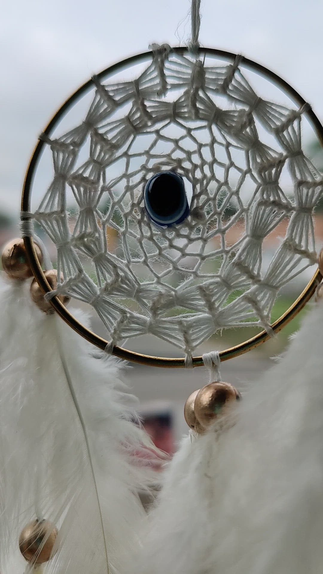 Evil Eye White Car Hanging  Dreamcatcher