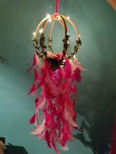Load image into Gallery viewer, 3D floral hanging 8&quot; Dreamcatcher with Feathers
